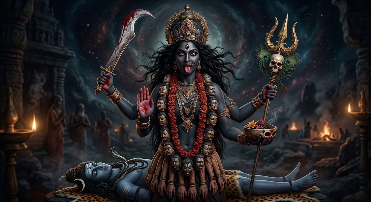 Kali Ma, the Dark Mother, in the cosmic void